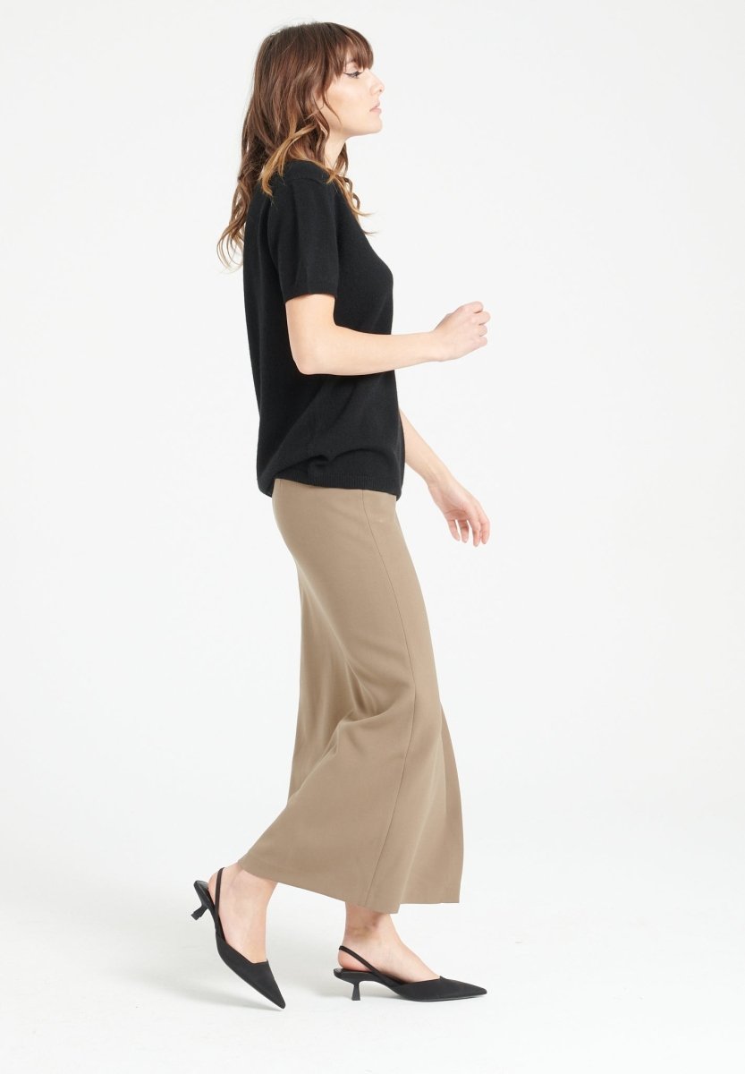 T-shirt col V cachemire noir femme - LILLY 14